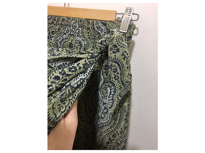 Escada Vintage Wickelrock Grün Khaki - Ansicht 4