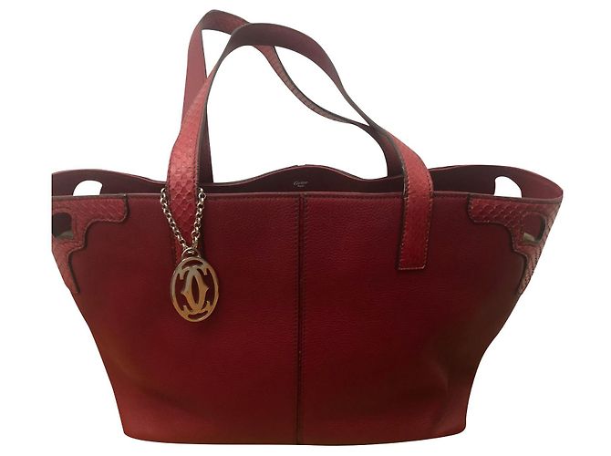 Cartier Marcello Tote Bag Leder Dunkelrot Bordeaux - Ansicht 2