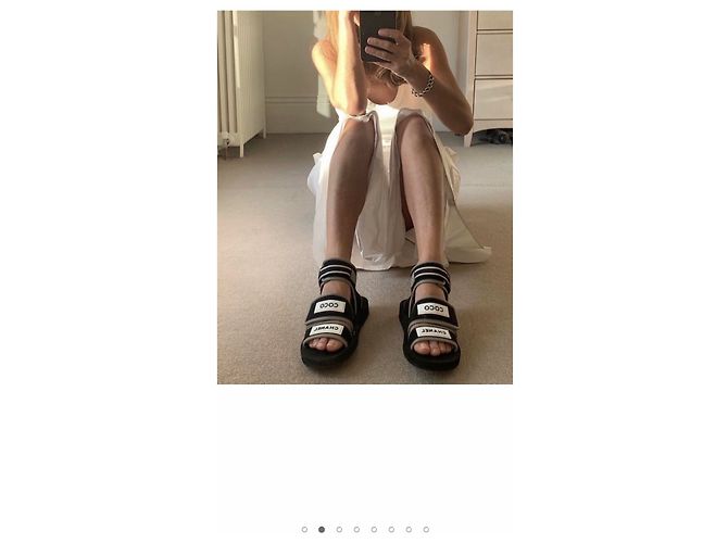 Cambon Chanel Sandalen Schwarz Weiß - Ansicht 10