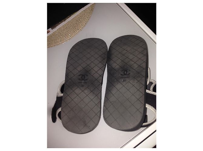Cambon Chanel Sandalen Schwarz Weiß - Ansicht 4