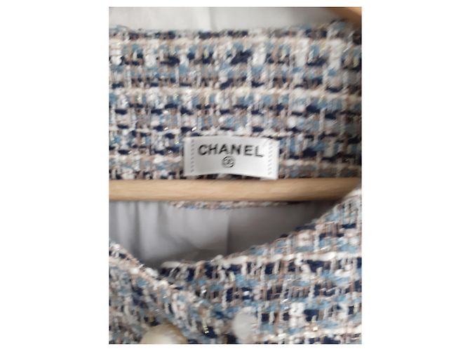 Chanel túnica Negro Blanco Azul claro - vista 3