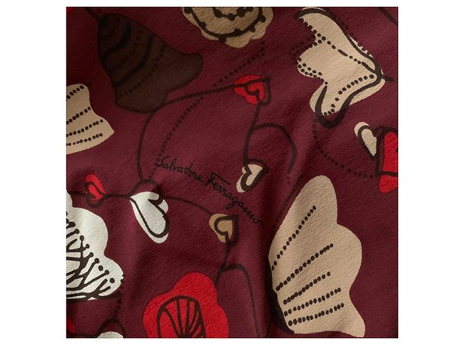 Salvatore Ferragamo Strickjacke aus burgunderfarbener Wolle Bordeaux - Ansicht 4