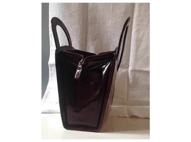 Bauletto Borsa Prada Marrone in Pelle Vernice Cioccolato - vista 4