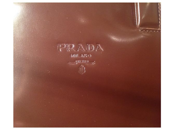 Bauletto Borsa Prada Marrone in Pelle Vernice Cioccolato - vista 8