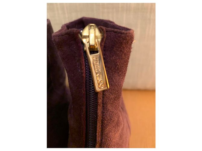 Stivaletti Jimmy Choo in scamosciato viola con zecca 38 Porpora - vista 3