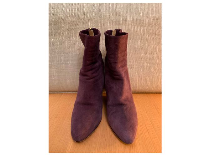 Stivaletti Jimmy Choo in scamosciato viola con zecca 38 Porpora - vista 4