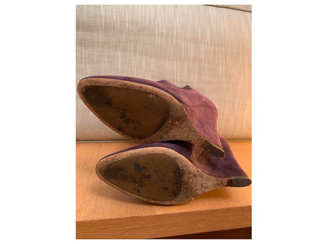 Stivaletti Jimmy Choo in scamosciato viola con zecca 38 Porpora - vista 6
