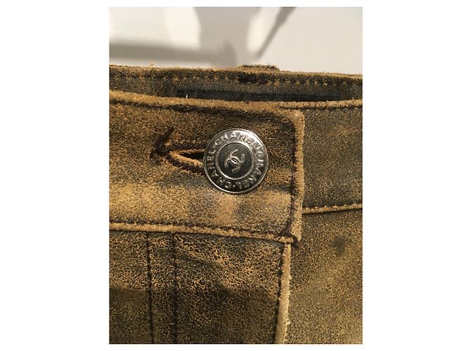 Chanel Pantalones Castaño Azul - vista 2