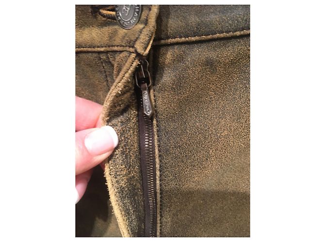 Chanel Pantalones Castaño Azul - vista 3