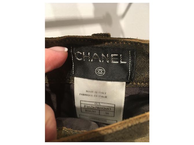 Chanel Pantalones Castaño Azul - vista 5