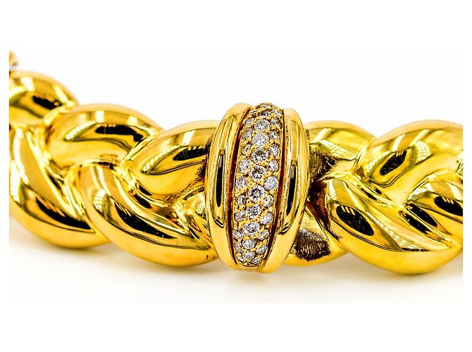 Collana intrecciata in oro giallo e diamanti O.J. Perrin D'oro - vista 6