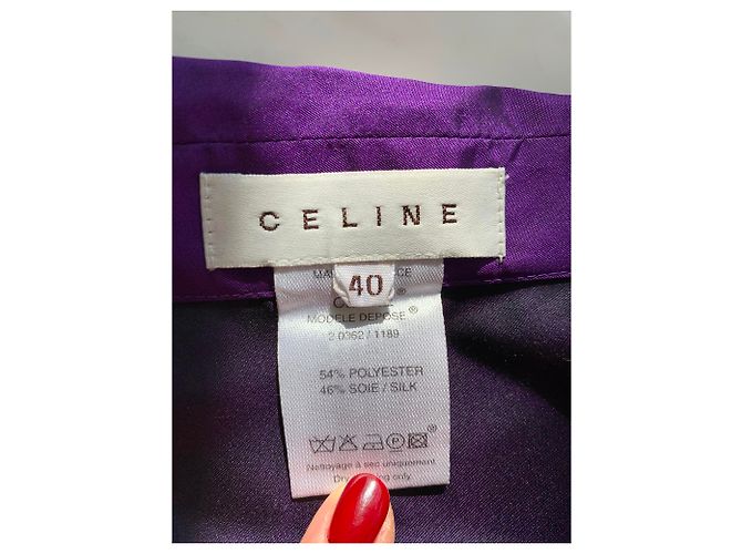 Camisa Céline de seda morada efecto muaré Púrpura - vista 3