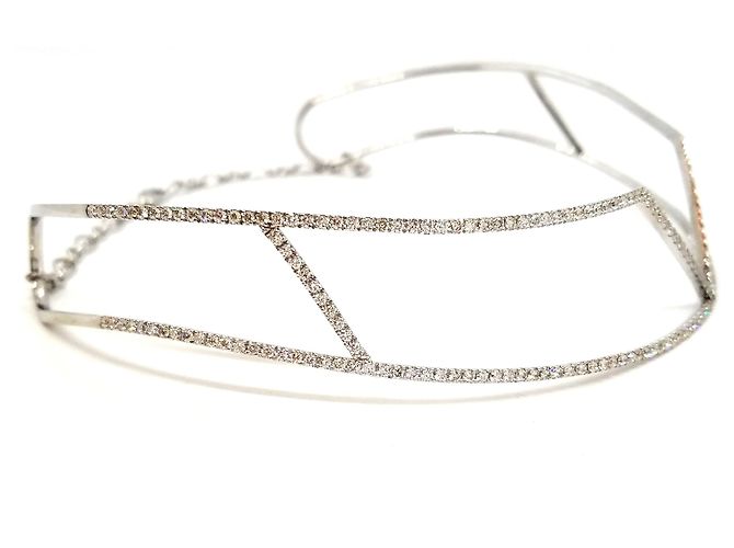 Autre Marque Girocollo in oro bianco e diamanti 3,83 carati Argento - vista 11