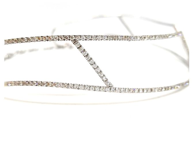 Autre Marque Girocollo in oro bianco e diamanti 3,83 carati Argento - vista 12