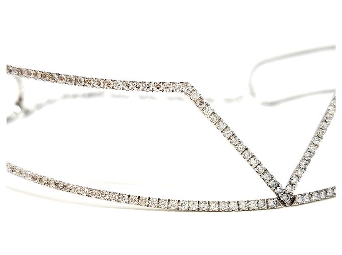 Autre Marque Girocollo in oro bianco e diamanti 3,83 carati Argento - vista 13