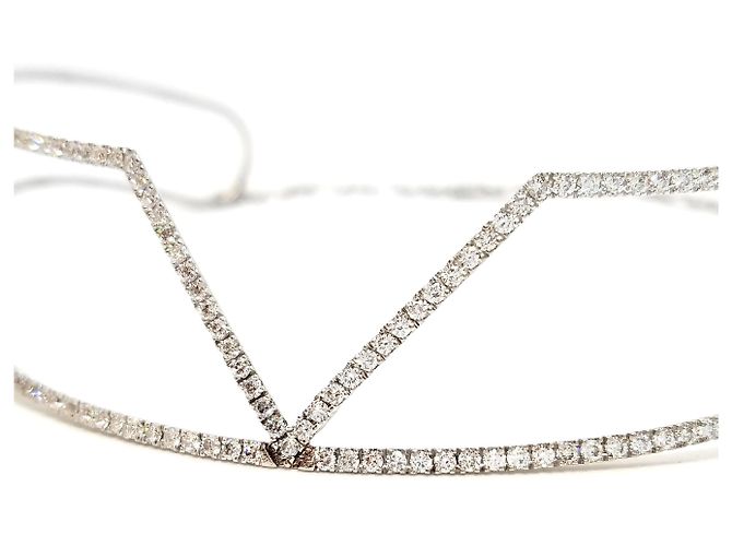 Autre Marque Girocollo in oro bianco e diamanti 3,83 carati Argento - vista 14