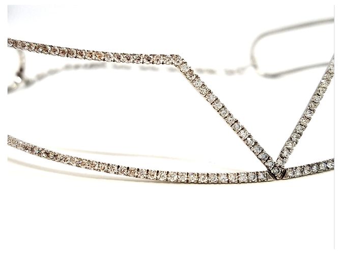 Autre Marque Girocollo in oro bianco e diamanti 3,83 carati Argento - vista 18