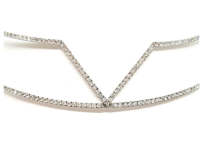Autre Marque Girocollo in oro bianco e diamanti 3,83 carati Argento - vista 2