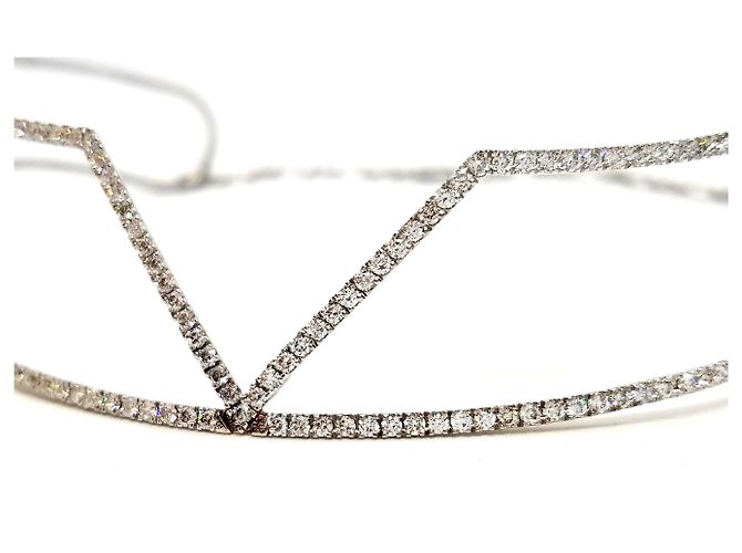 Autre Marque Girocollo in oro bianco e diamanti 3,83 carati Argento - vista 20