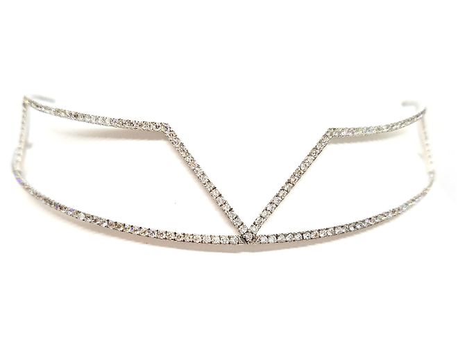 Autre Marque Girocollo in oro bianco e diamanti 3,83 carati Argento - vista 3