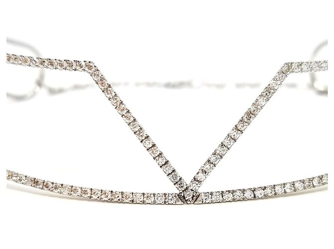 Autre Marque Girocollo in oro bianco e diamanti 3,83 carati Argento - vista 4