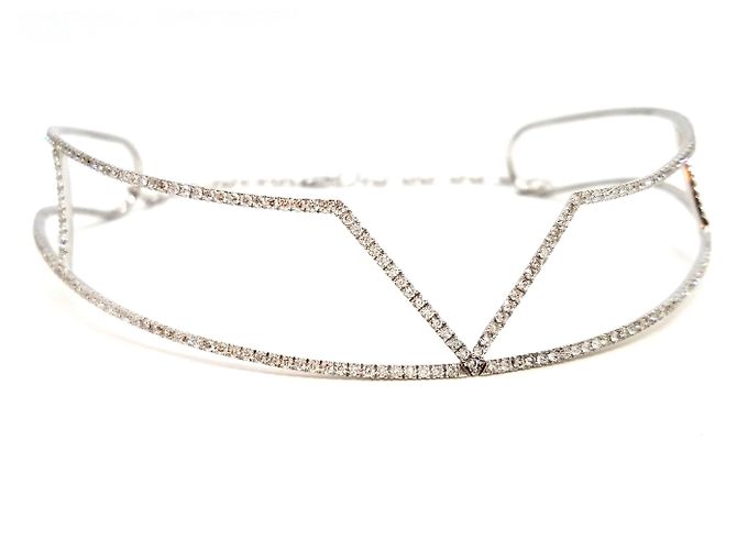 Autre Marque Girocollo in oro bianco e diamanti 3,83 carati Argento - vista 5