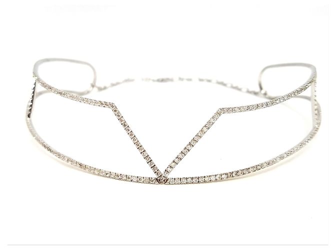 Autre Marque Girocollo in oro bianco e diamanti 3,83 carati Argento - vista 6