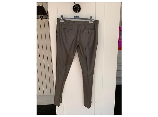 Pantalones Prada de lana taupe Gris pardo - vista 2