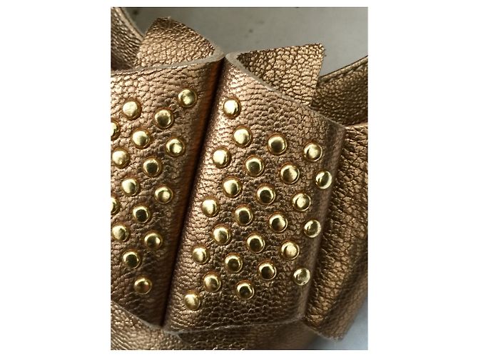Etro Goldene Leder-Absätze mit Schleife - Ansicht 6