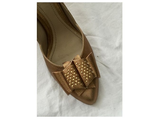 Etro Goldene Leder-Absätze mit Schleife - Ansicht 7