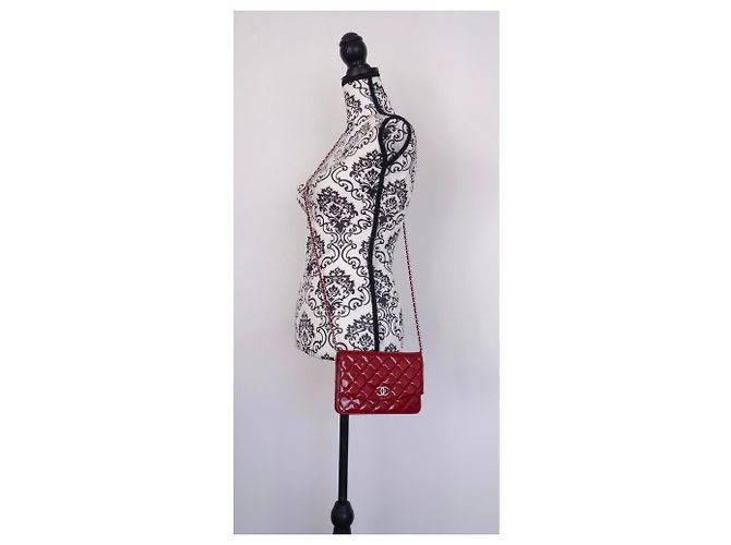 Wallet On Chain Portafoglio su Chain Chanel Rosso - vista 10