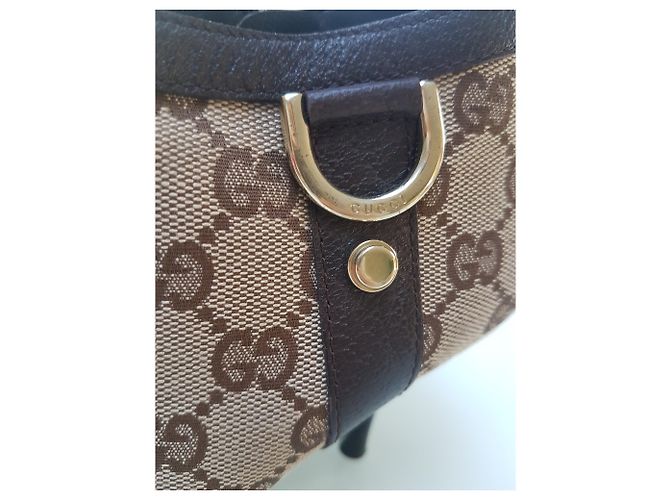 Botas Gucci GG Monogram de cuero marrón beige Castaño Castaña - vista 2