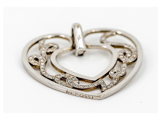 Pendente Repossi LOVE in oro bianco e diamanti Argento - vista 3