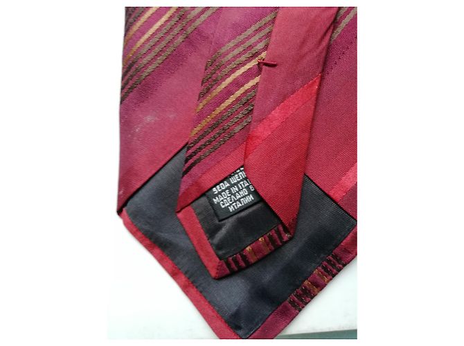 Autre Marque Cravatta Boss in seta rossa a righe Rosso - vista 4