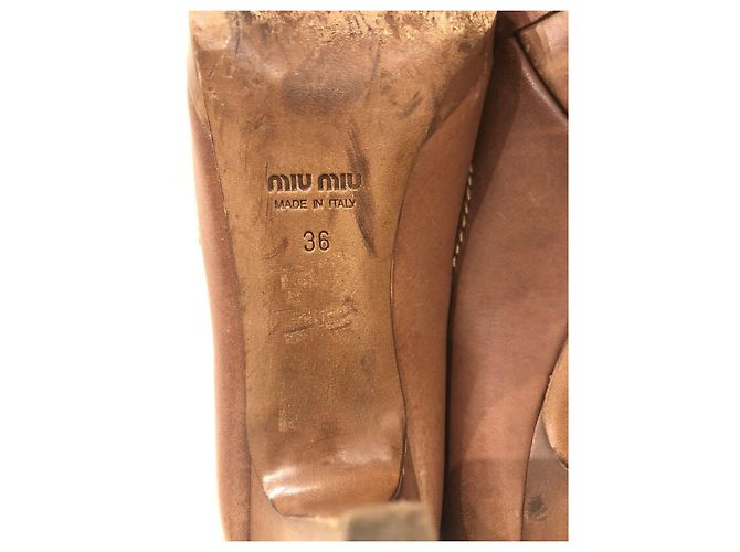 Miu Miu Peeptoe Pumps mit Bogen Braun - Ansicht 7