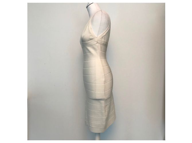 Autre Marque AMOR & PSYCHE Bodycon Kleid Creme Rayon Roh - Ansicht 3
