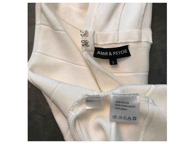 Autre Marque AMOR & PSYCHE Bodycon Kleid Creme Rayon Roh - Ansicht 5