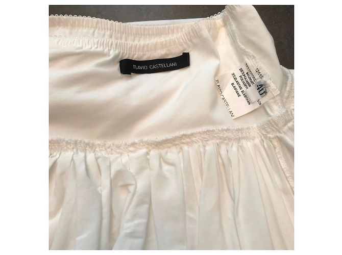 Falda blanca de algodón Flavio Castellani Blanco - vista 3