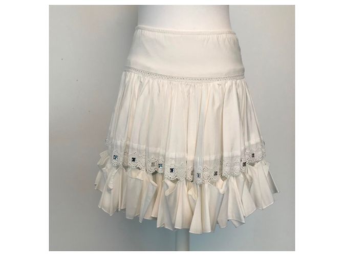 Falda blanca de algodón Flavio Castellani Blanco - vista 4