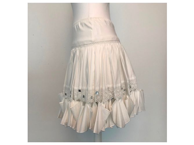Falda blanca de algodón Flavio Castellani Blanco - vista 5