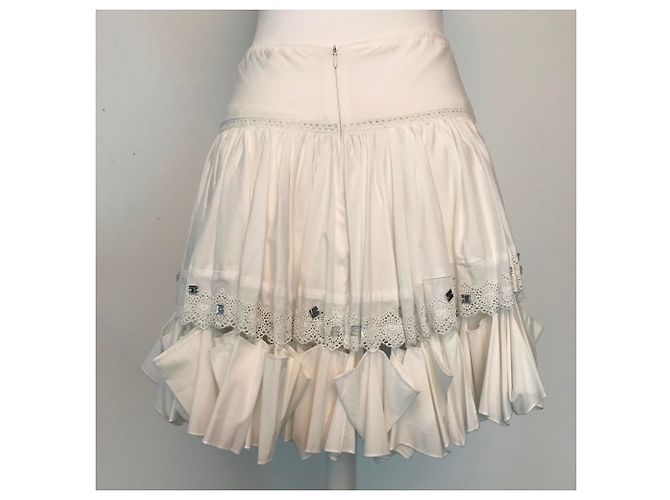 Falda blanca de algodón Flavio Castellani Blanco - vista 6