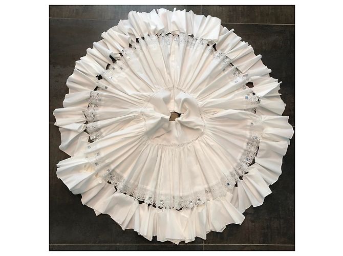 Falda blanca de algodón Flavio Castellani Blanco - vista 7