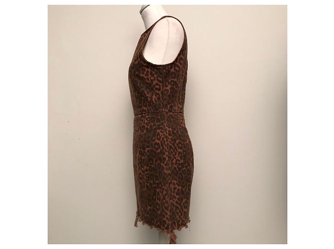 Vestido Alexander Wang T Estampado Leopardo Marrón y Negro Algodón Castaño - vista 5