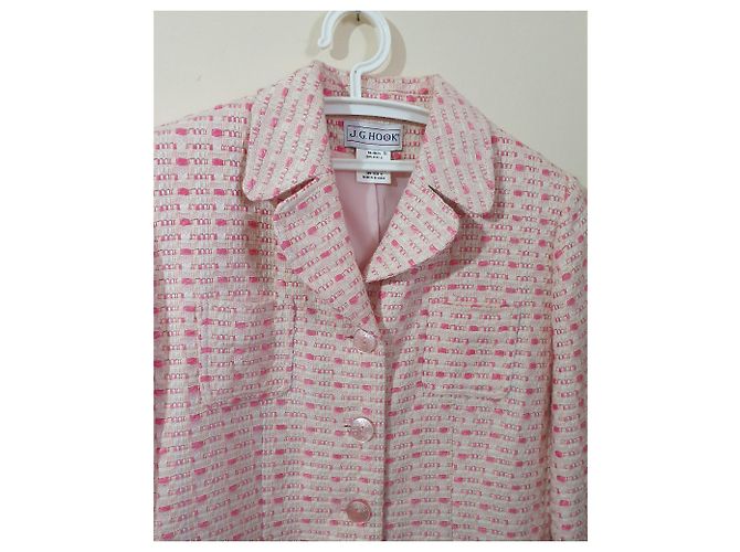 Vintage Blazer J. g. Hook rosa e bianco in acrilico - vista 3