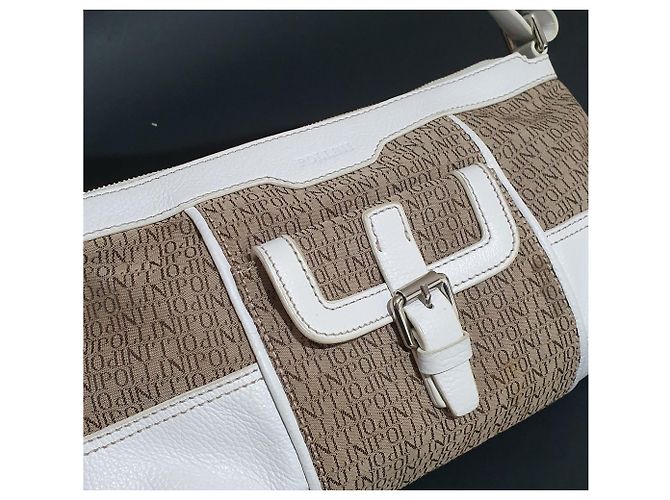 Pollini Handtasche aus Leder und Stoff Weiß Multicolour Mehrfarben - Ansicht 3