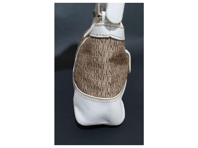 Pollini Handtasche aus Leder und Stoff Weiß Multicolour Mehrfarben - Ansicht 4