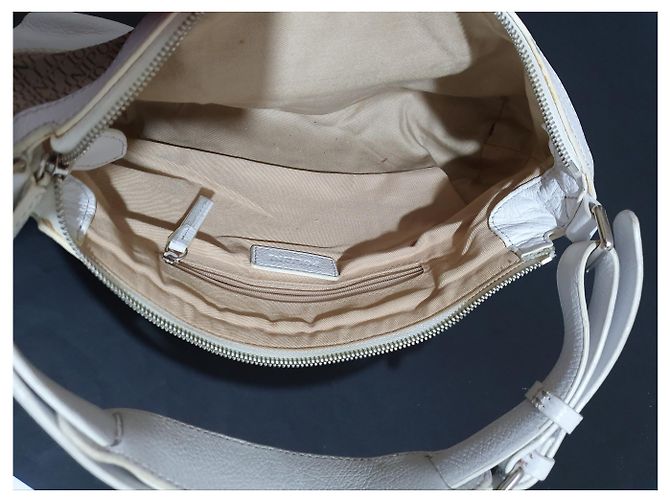Pollini Handtasche aus Leder und Stoff Weiß Multicolour Mehrfarben - Ansicht 6