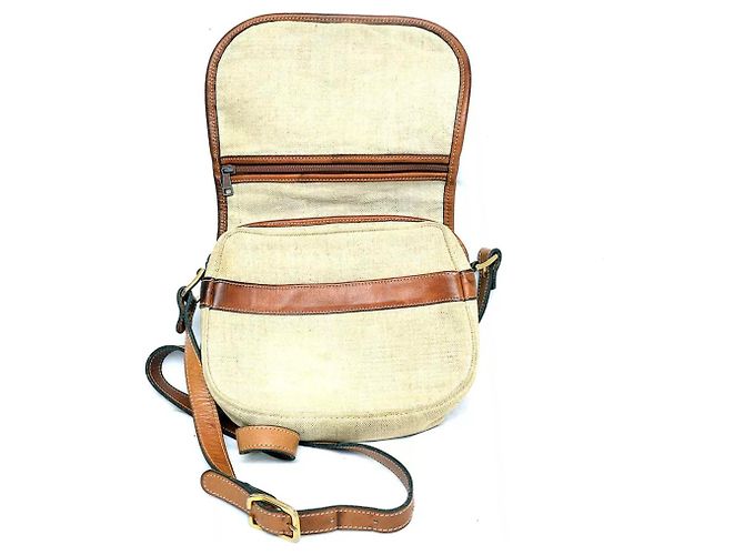 Pliage Piccola borsa a tracolla Longchamp in tela color crema Crudo - vista 4