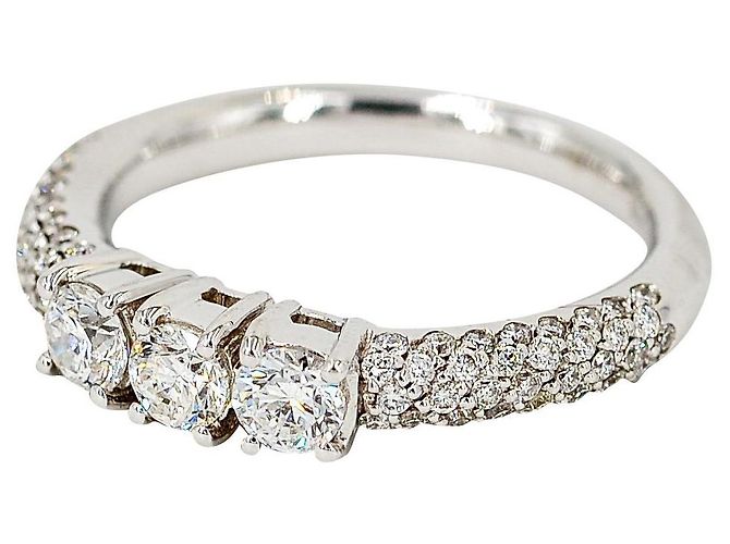 Autre Marque Anello in oro bianco e diamanti 18 carati 55 FR Argento - vista 2