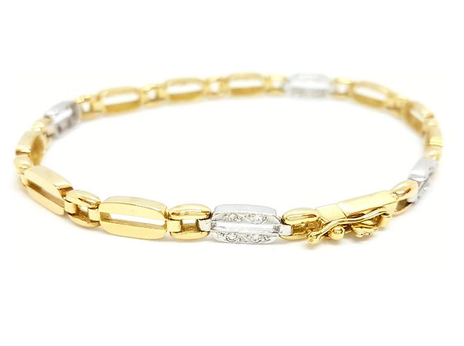 Autre Marque Bracciale in oro giallo e bianco con diamanti 18 carati D'oro - vista 4